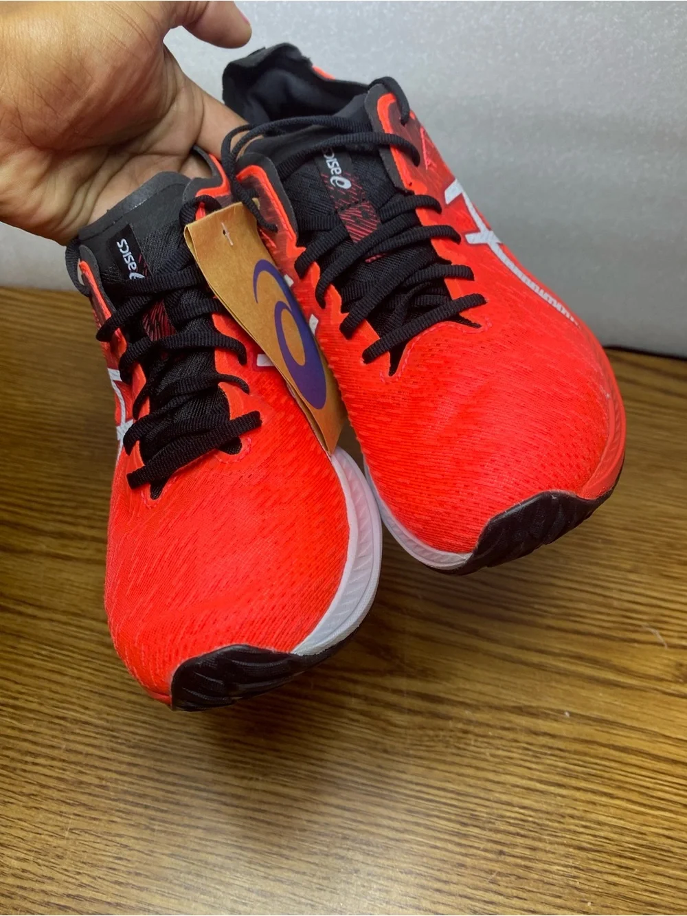 Asics Magic Speed Red Orange White Running Shoes Sneaker 1011B026 Size 7.5 New